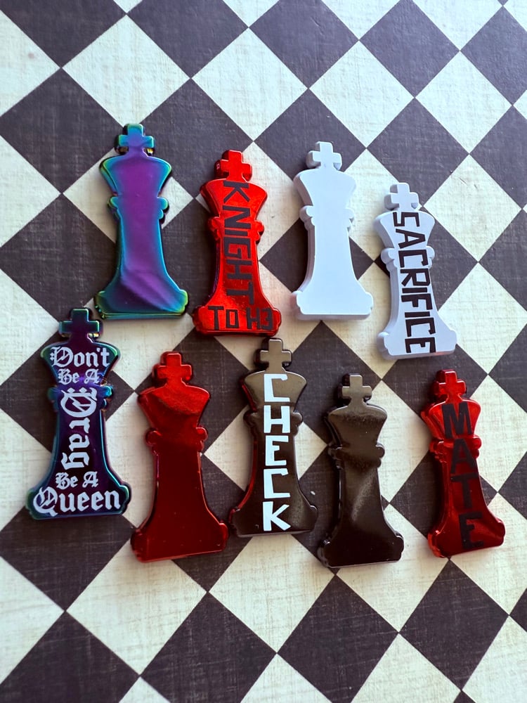 Image of Chrome Chess Pins