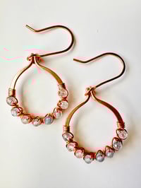 Image 2 of Aquamarine (Copper) Small Hoop Earrings
