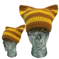 Striped Yellow Cat Ear Hat