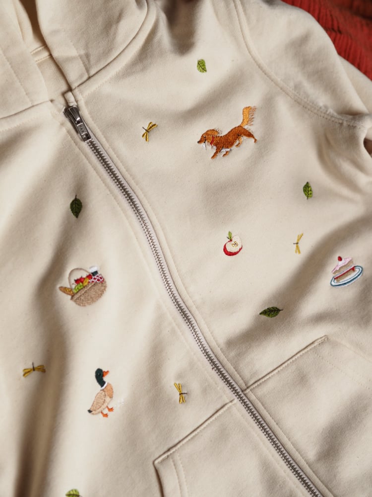 Image of Summer Sprinkles - Natural Raw zipped hoody
