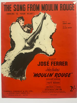 Image of Moulin Rouge, framed 1952 vintage sheet music