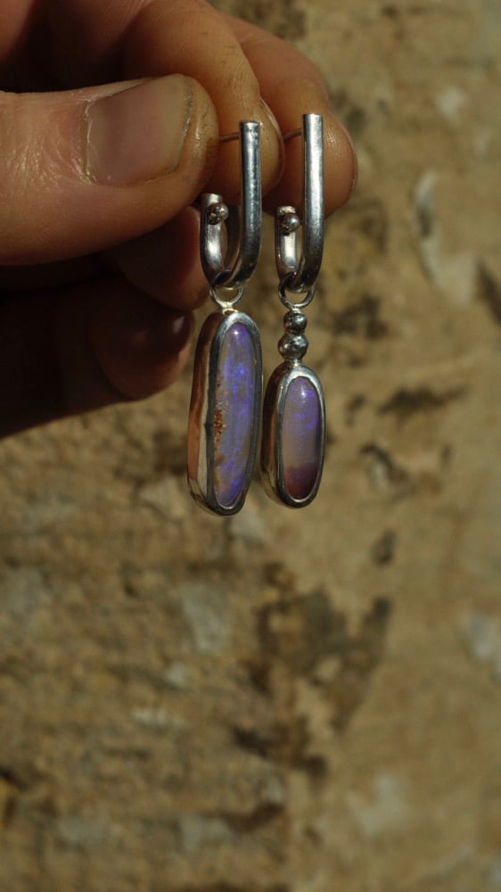 Image of Pipe Opal Hoops 