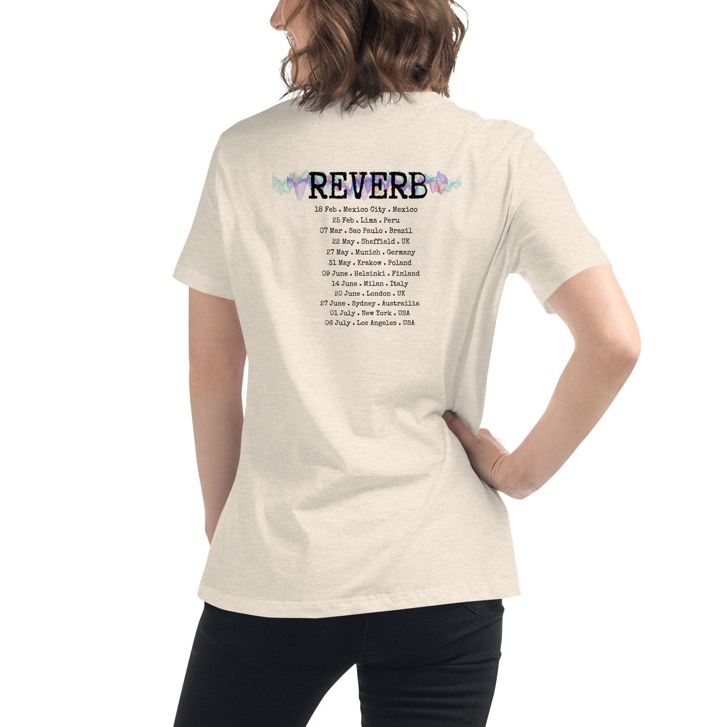 Image of Women's Relaxed T-Shirt Reverb tour tshirt 