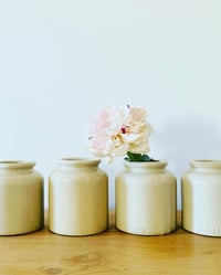 Image 4 of mustard stoneware white pots (x3)