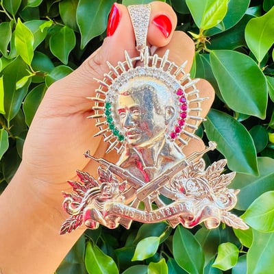 Dije Jesus Malverde XXL 925 Plata