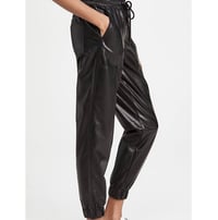 Image 2 of BLANK NYC faux leather black jogger pants