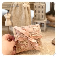 Image 4 of petite vintage french lace sewing pouch and vintage sewing notions