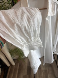 Image 4 of Fashion Nova bubble sleeve gauze shirt duster 