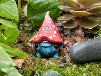 Image 1 of Little Ashe the Gnome Monster (Blue with Red Cap)