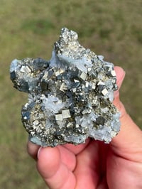 Image 9 of Cubic Pyrite & Fine Quartz Points Cluster #2284
