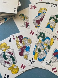 Image 4 of Cartes de fantaisie, vintage, Grimaud, jeu « Gerente » dos bleu