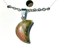 Image 1 of Unakite Moon Necklace