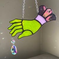 Image 1 of Zombie Victorian Hands Lime Green