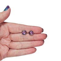 Image 3 of Purple Starburst-Abstract Art Earrings