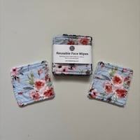 Image 2 of Blue Floral Reusable Makeup Remover Pads (Pack of 4) – Eco Friendly Washable Face Wipes