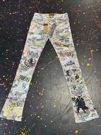 Image 1 of MENS STACKED JEANS BONE CAMO