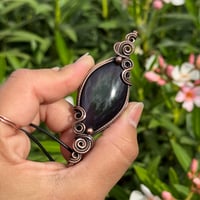 Image 3 of Purple & Green Rainbow Obsidian Pendant 🌈