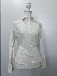 Image 1 of Vintage white floral shirt // S