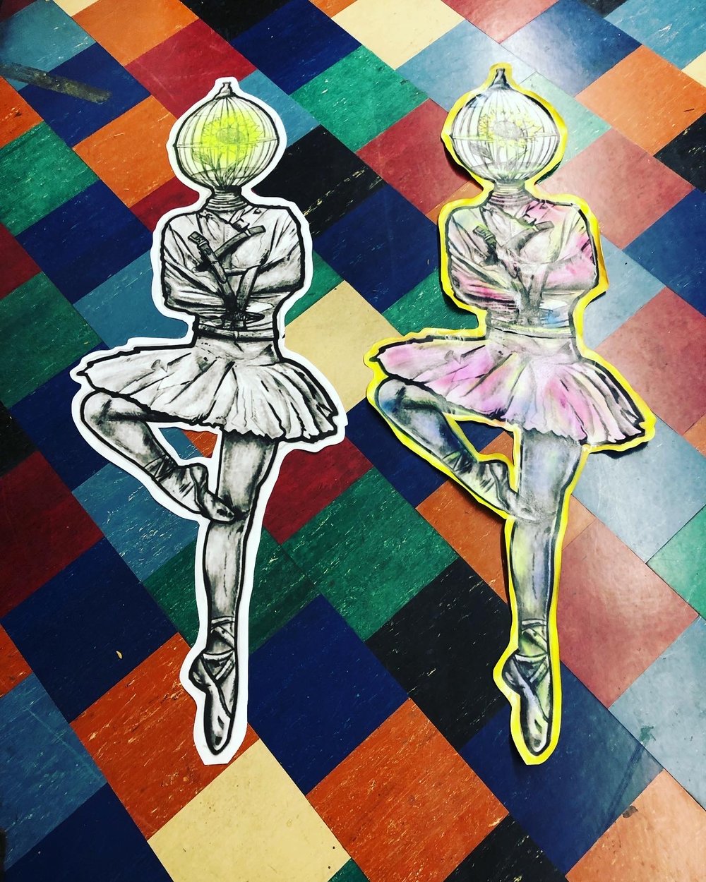 Caged Ballerina Cut out 