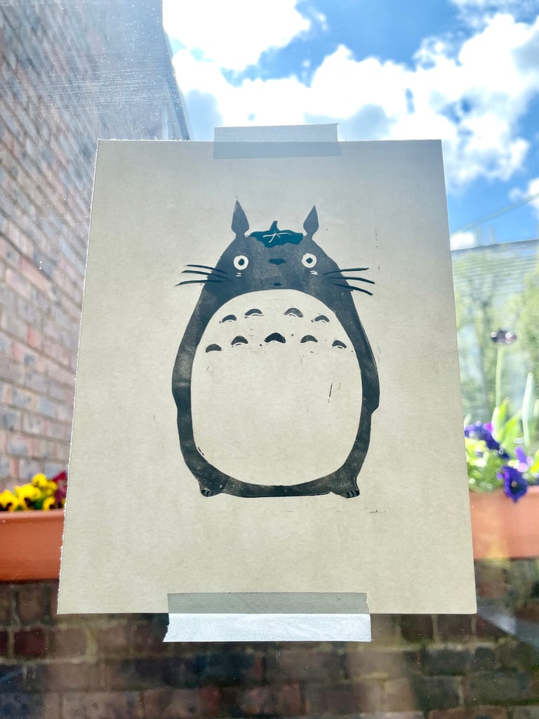 Studio Ghibli: Totoro (Handmade relief print)