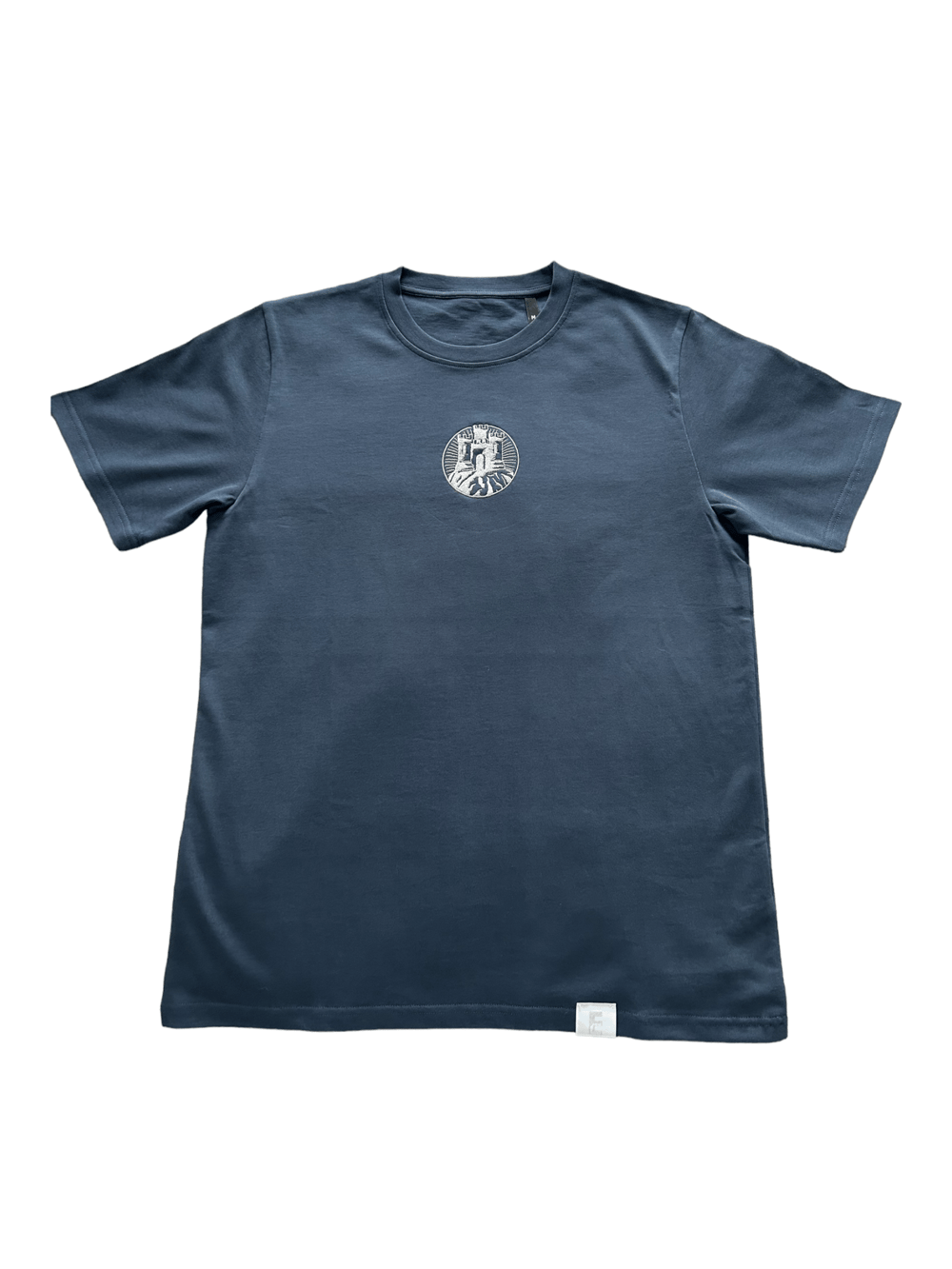 Navy / Silver Castle Embroidered T-shirt 