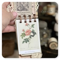 Image 15 of Petite snippet sample french lace book in a tiny french biscuit tin.