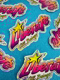 Image 3 of Liberate All Beings vegan sticker 