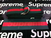 Image of Forest Green & Red Belt (Free Supreme Sticker)