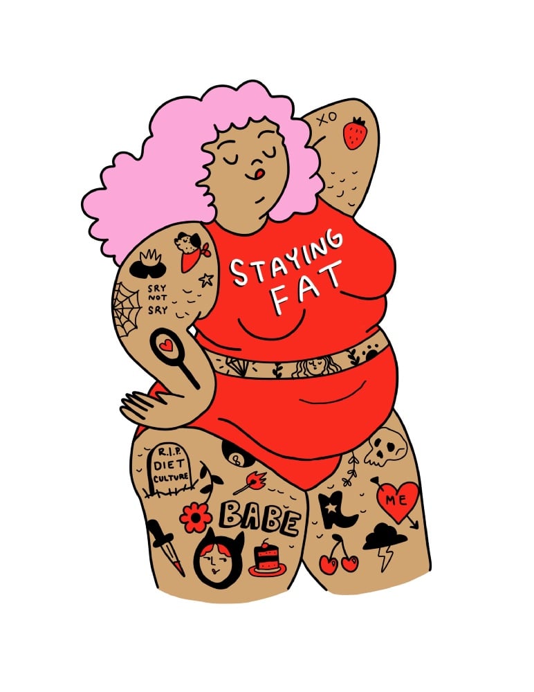 Image of Stay Fat (pink)