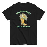 Image 2 of Unisex classic tee, Wildflowers Wild Horses Cowgirl Western Boot Sunflowers Tee