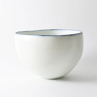 Image 1 of porcelain bowl with cobalt rim