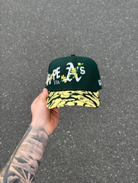 Image 2 of BABY YELLOW BRIM GREEN ATHLETICS CUSTOM FITTED CAP