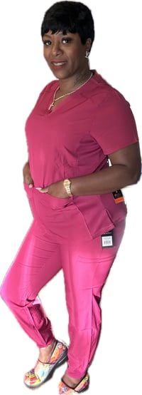 Image 2 of RIB PANEL JOGGER SET-BERRY