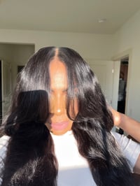Image 3 of 26 inch 13x4 lace front WIG with CURTAIN BANGS 