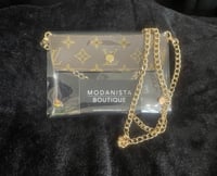 Image 1 of Upcycled Material From LV Handbags / Stadium Approved Clear Purse (Small)