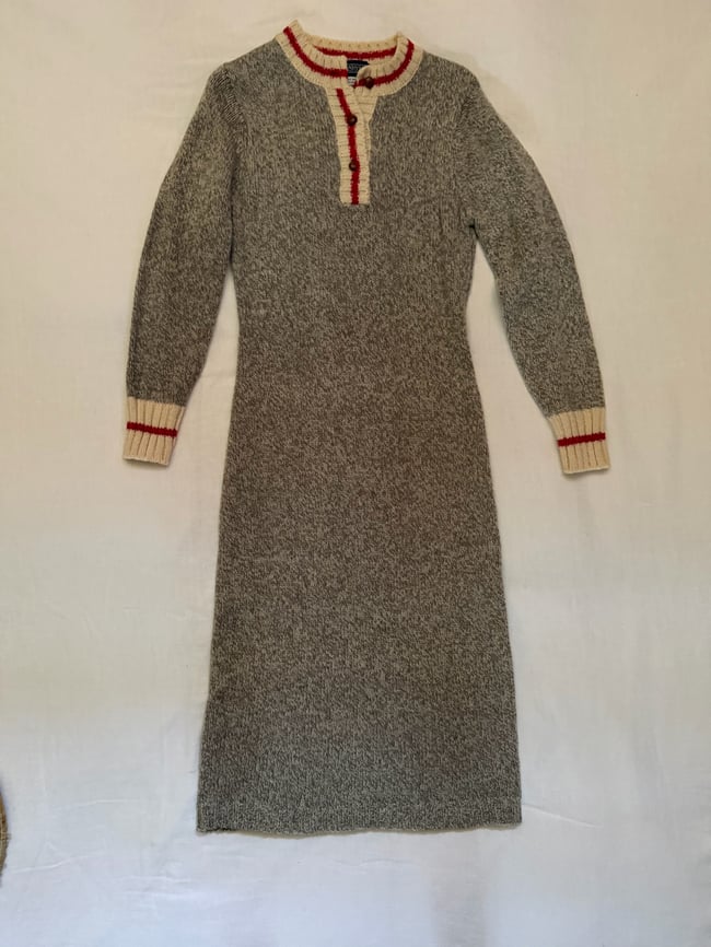 70s knit wool sweater dress