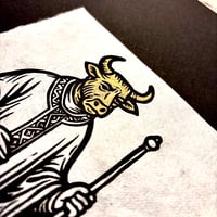 Image 3 of Adoration of the golden Calf VERGOLDET // Kunstdruck