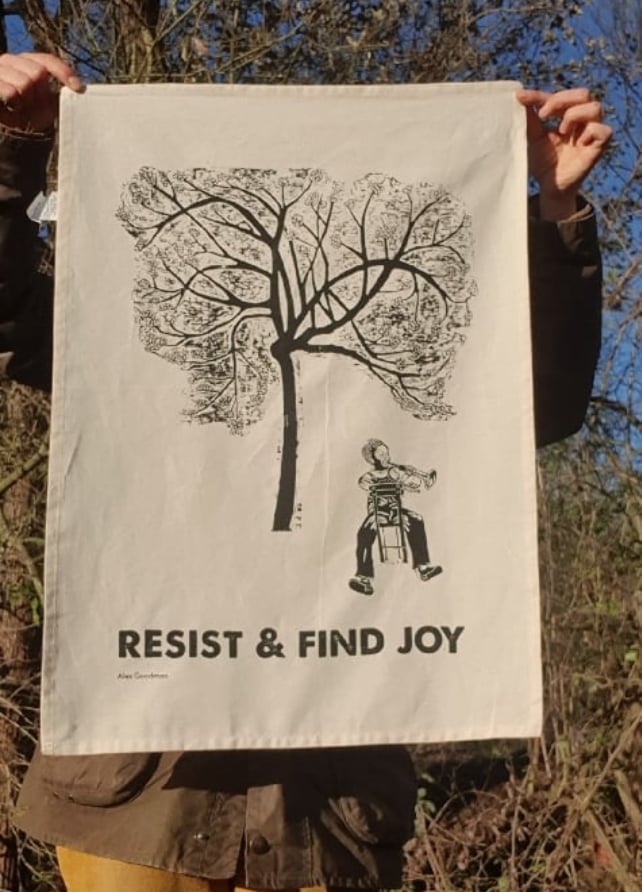 Image of Resist & Find Joy Teatowel