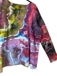 Image 4 of 3XL Ladies Long-Sleeve Stretch Tee in Bright Geode Ice Dye