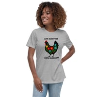 Image 8 of Women's Relaxed T-Shirt, Life Is Better With Chickens T-Shirt | Farm Life Floral Chicken Graphic Tee