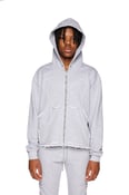 Image of Modisch Cropped Engraved Zip Hoodie (grey)