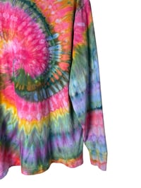Image 10 of L Unisex Adult Soft Long Sleeve Tee in Euphoria Spiral Ice Dye