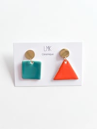 Paire de boucles d'oreilles céramique TRICARRÉ D