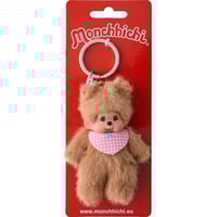 100% AUTHENTIC - MONCHHICHI LIGHT BROWN  KEYCHAIN