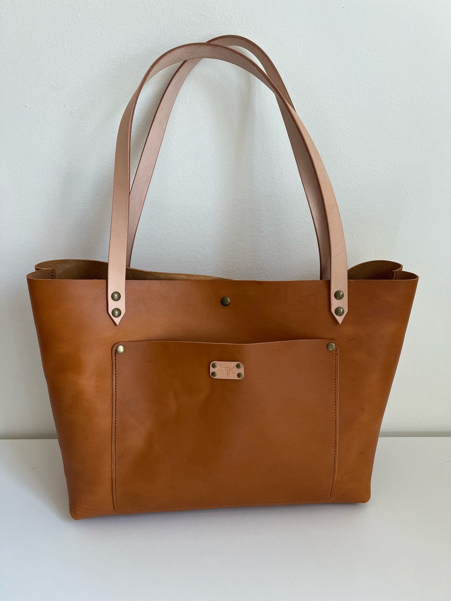 Image of Tan Italian Vachetta Carry-all Tote