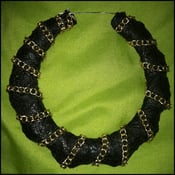 Image of Custom Black Suede Bamboos w/Gold Chain wrapping 