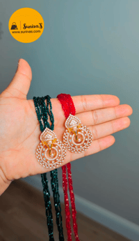 Image 4 of Long American Diamond Hydrocrystal (Ganesh Temple) Mala Only