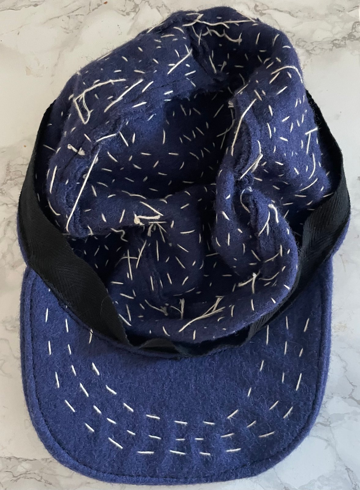 WOOL SASHIKO PAINTERS CAP | Lizard Stuff