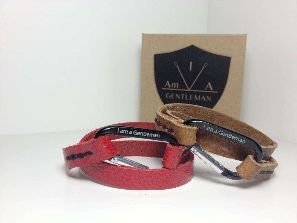 Image of I Am A Gentleman Bracelet - Red or Tan