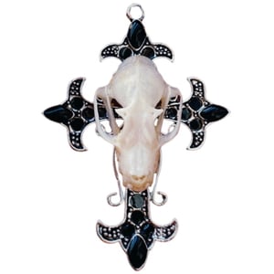 Image of Bat Skull Cross Necklace 